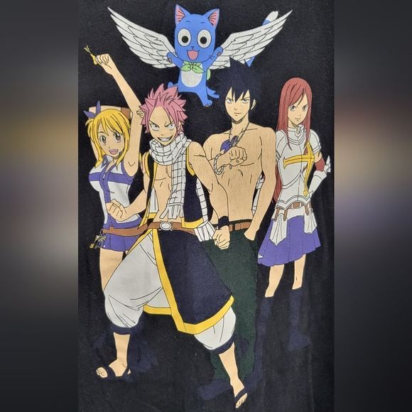 FAIRYTAIL Animation Black Graphic Tshirt Size XL - Picture 3 of 4